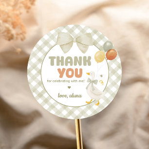 One Silly Goose Spring Birthday Classic Round Sticker