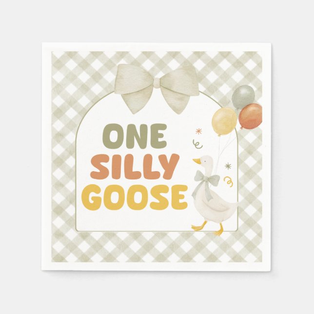 One Silly Goose Spring Birthday Napkin (Front)