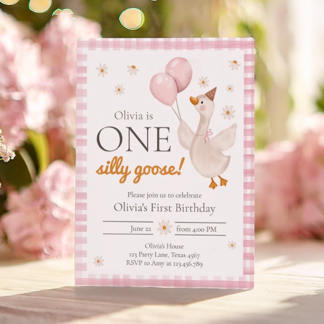 One Silly Goose Spring Party Farm First Birthday Invitation (Creator Uploaded)