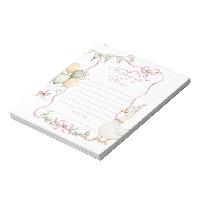 One Silly Goose time capsule message Notepad (Rotated)