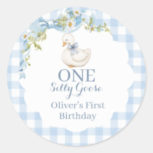 One Silly Goose Vintage Daisy Birthday Invitation Classic Round Sticker