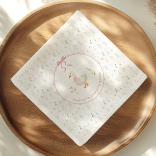 One Silly Goose Vintage Floral 1st Birthday  Napkin