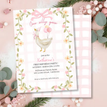 One Silly Goose Vintage Pink Duck 1st Birthday