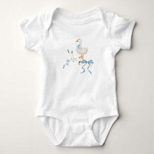 One Silly Little Goose Birthday Watercolor  Baby Bodysuit