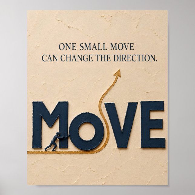 One Small Move Changes Direction – Growth Mindset  Poster (Front)