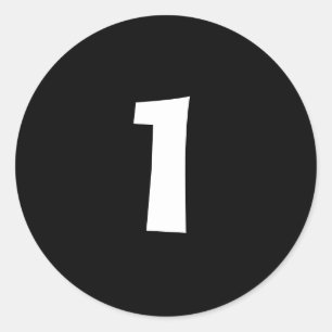 One Small Round Black Number Stickers by Janz