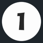 One Small Round White Number Stickers by Janz<br><div class="desc">Custom Number Designs by Janz © 2008-2017 Jan Fitzgerald. All rights reserved. Graphic Design,  Artwork,  & Photography by Jan & Michael Fitzgerald.</div>