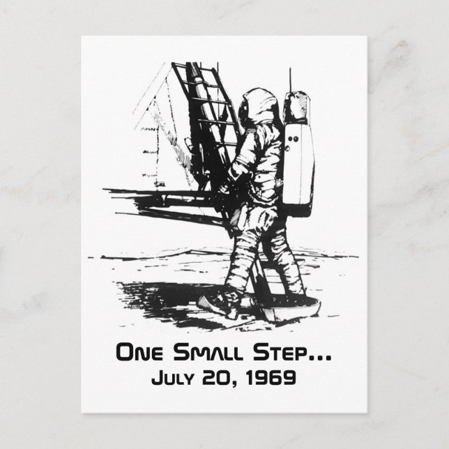 One Small Step Apollo 11 Moon Landing Postcard (Front)