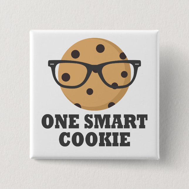 One Smart Cookie 2 Inch Square Button (Front)