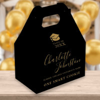 One Smart Cookie Black And Gold Graduation Party
