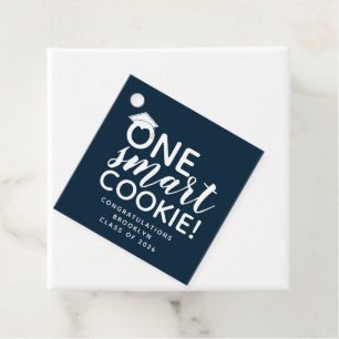 One Smart Cookie Blue Graduation Favour Tags