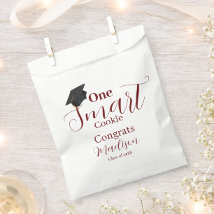 One smart cookie  burgundy graduation party favour bag