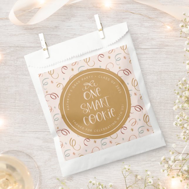 One Smart Cookie Cute Confetti Custom Grad Party Favour Bag (Clipped)