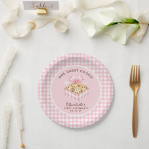 One Smart Cookie Girls First Birthday  Paper Plate