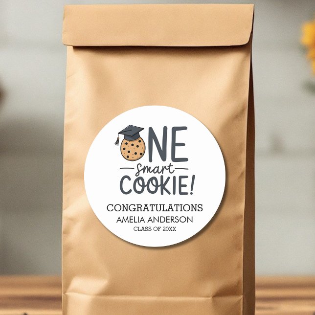 One Smart Cookie Graduation Class of Cookies Classic Round Sticker (Creator Uploaded)