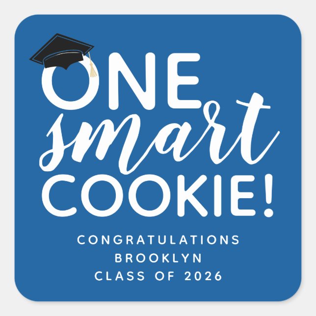 One Smart Cookie Graduation  Square Sticker (Front)