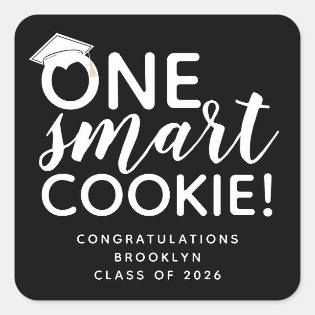 One Smart Cookie Graduation  Square Sticker (Front)