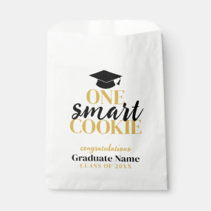 One Smart Cookie - Modern Black Gold Graduation Favour Bag