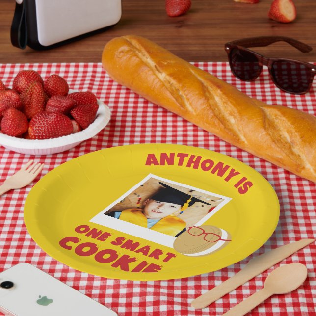 One Smart Cookie Personalized Graduation Party Paper Plate (Picnic)