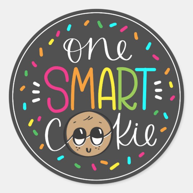 One smart cookie pre-school graduation party decor classic round sticker (Front)