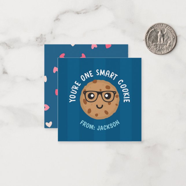One Smart Cookie Valentine's Day Sticker Card (Front/Back In Situ)