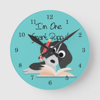 One Smart Puppy Round Clock