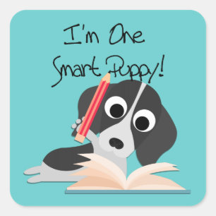 One Smart Puppy Square Sticker