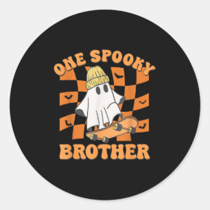 One Soky Brother Birthday Halloween Skateboarding  Classic Round Sticker