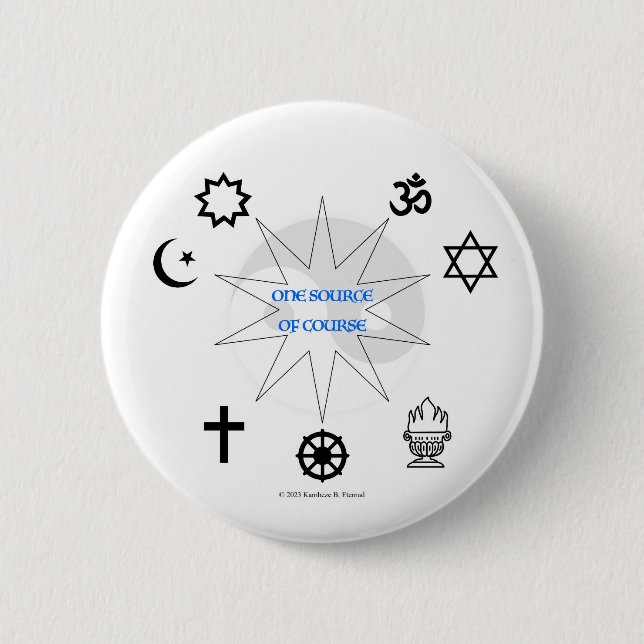 One Source Of Course 2 Inch Round Button (Front)