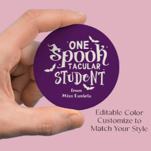 One Spooktacular Student Halloween Teacher Reward Classic Round Sticker