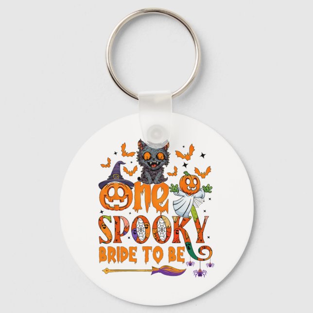 One Spooky Bride To Be Funny Halloween Bride To Be Keychain (Front)