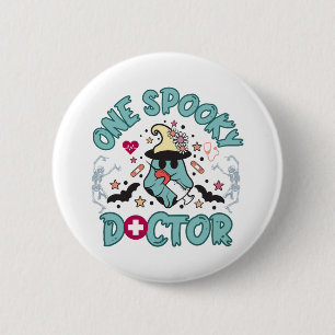 One Spooky Doctor, cute halloween doctor, skeleton 2 Inch Round Button