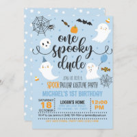 One Spooky Dude Costume Birthday Invitation