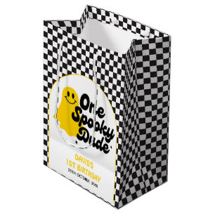 One Spooky Dude Groovy Checker First Birthday Medium Gift Bag