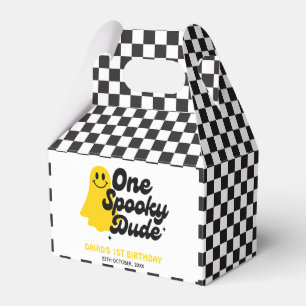 One Spooky Dude Groovy Halloween First Birthday Favor Box