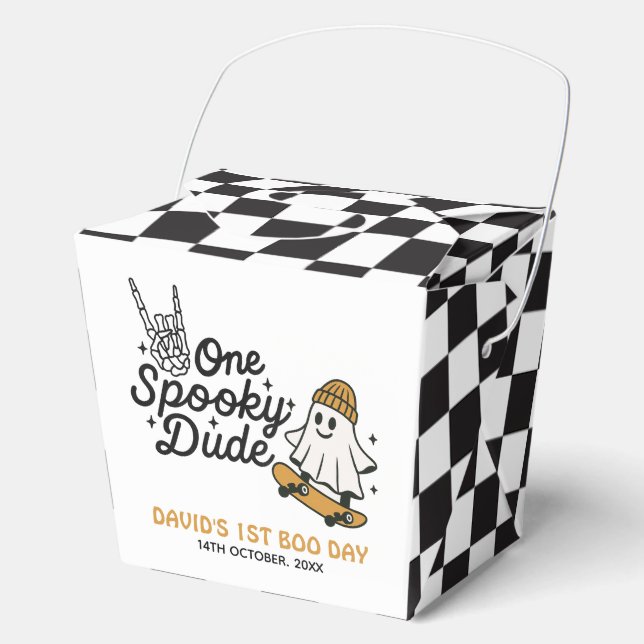 One Spooky Dude Halloween Birthday  Favor Box (Front)