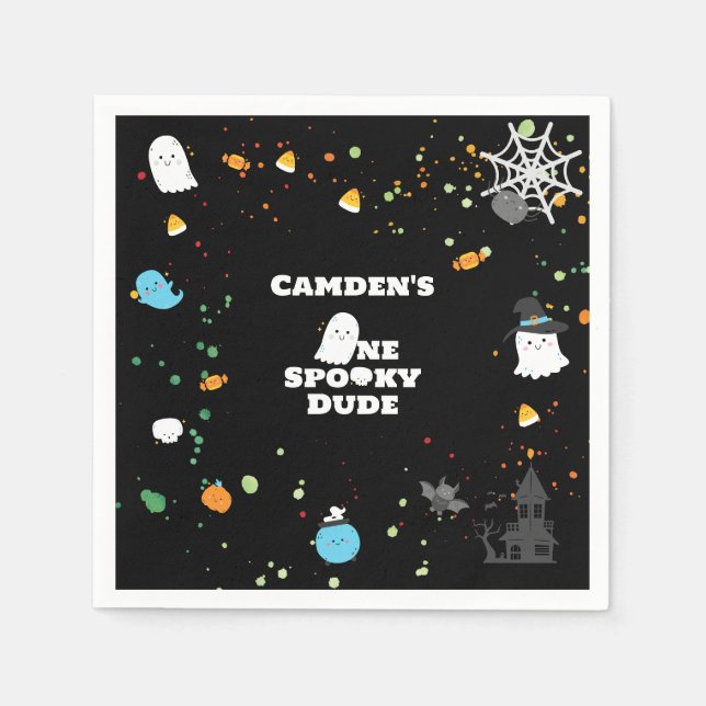 One Spooky Dude Paper Napkins (Front)