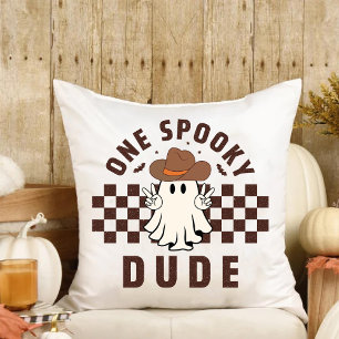 One Spooky Dude Western Baby Cowboy Birthday Throw Pillow