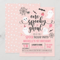 One Spooky Ghoul Birthday Invitation - Girl (Pink)
