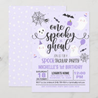 One Spooky Ghoul Invitation - Girl (Purple)
