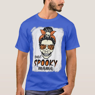 One Spooky Mama Shirt Messy Bun Women Witch Mom Ha