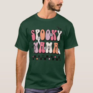 One Spooky Mama Shirt Women Witch Mom Groovy Retro