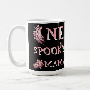 One Spooky Mama Vintage Pink Coffee Ghost Mug