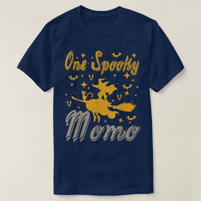 One Spooky Momo Funny Grandma Halloween  T-Shirt (Design Front)