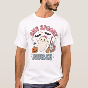 One Spooky Nurse Cute Halloween Ghost T-Shirt