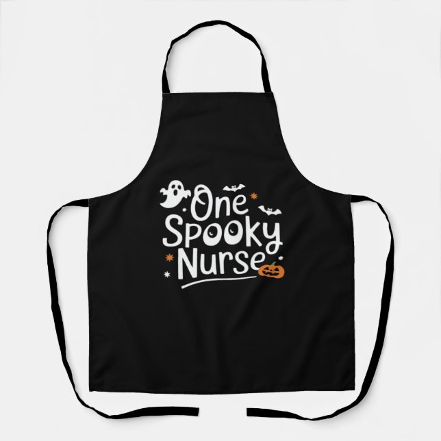 One Spooky Nurse Funny Ghost Nurse Halloween Essen Apron (Front)