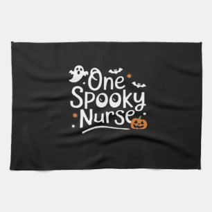 One Spooky Nurse Funny Ghost Nurse Halloween Essen Kitchen Towel