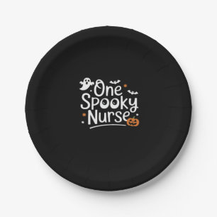 One Spooky Nurse Funny Ghost Nurse Halloween Essen Paper Plate