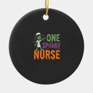 One Spooky Nurse Halloween Design (2)_1 Ceramic Ornament