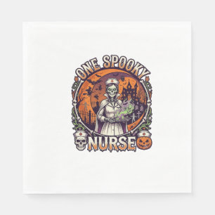 One Spooky Nurse Halloween Skeleton Potions Haunte Napkin